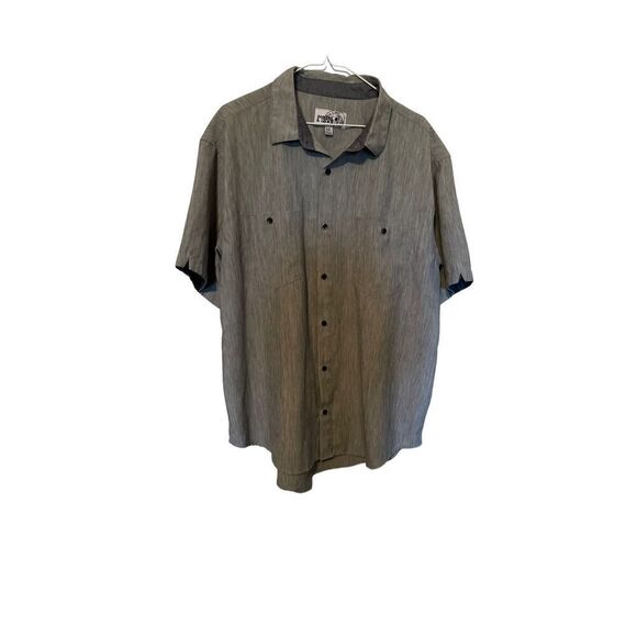 Seeded & SEWN Mens Gray Space Dye Collared Short Sleeve Button Up Shirt Size XXL - Picture 1 of 12